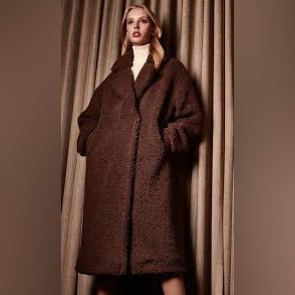 Luxe Brown Teddy Coat - Picture 2 of 9